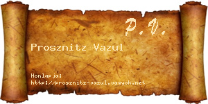 Prosznitz Vazul névjegykártya